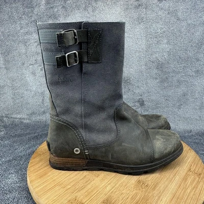Sorel Boots Womens Size 8 Gray NL2166-028 Leather Suede Buckle Mid Calf - Image 1 of 4