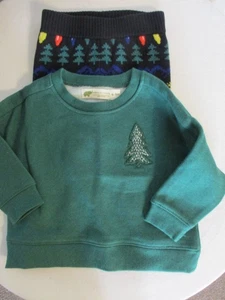 NWOT M + Andy & Hanna Andersson Christmas Sweatshirt & Sweater Pants Set 6-12M - Picture 1 of 6