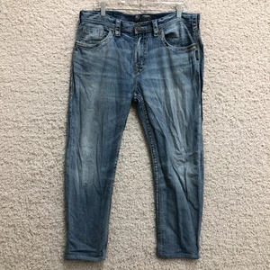 Jeans plateados 34x30 (se adapta a 34x27) para hombre azul denim gris relajado recto elástico - Imagen 1 de 12