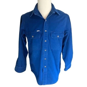Camisa de franela vintage Carhartt resistente azul real abotonada M - Imagen 1 de 5