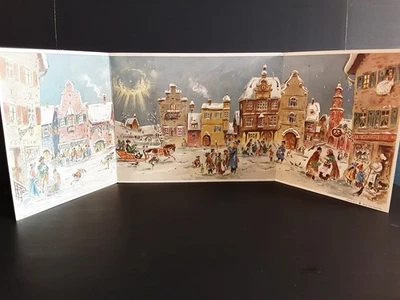 1954 Richard Sellmer Advent Calendar “Winter On Market Place” West Germany - Image 1 of 4