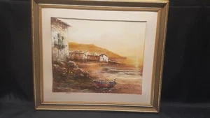 Original Ölgemälde auf Leinwand einer kontinentalen Land-/Meerlandschaft von einem M Calvente - Bild 1 von 12