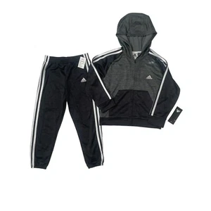 Adidas Jacket and Joggers Set Fleece Lined Color Gray 067 Size 6 For Boys - Picture 1 of 6