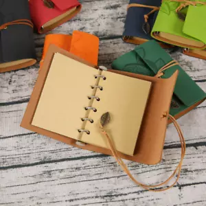 60x Leather Writing Journal Notebooks A5 Leaf Spiral Blank Refillable Sketchbook - Picture 1 of 12