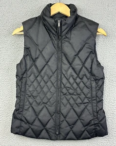 Post Card Italy Postcard Quilted Down Vest Womens Size 4 Black Lightweight - Picture 1 of 15