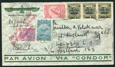 Zeppelin 1932 LZ 127 Sieger 144 Brasil Post 2ndSouthAmérica Flt sello inválido uso Foto 1 de 2
