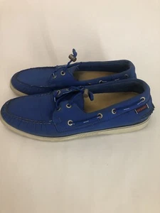 Men's Sebago Docksides/Blue Ariaprene Suede Leather Boat Deck Shoes Size 10 M - Picture 1 of 8