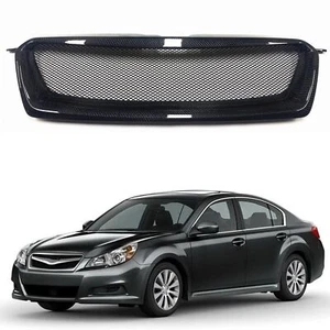 Front Grill Grille Carbon Fiber Black For Subaru Legacy 2010 2011-2012 Honeycomb - Picture 1 of 8