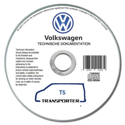 Volkswagen Transporter T5 (2010-2015)  manuale officina su Cd - Immagine 1 di 4