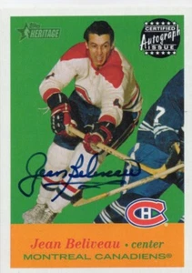 2001-02 Topps Heritage Autographs #AJBE Jean Beliveau Montreal Canadiens 2001 - Picture 1 of 2