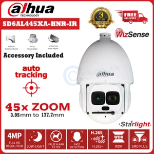 New! Dahua Auto-tracking 4MP 45X IP PTZ Camera IR SD6AL445XA-HNR-IR Hi-PoE Wiper - Picture 1 of 12