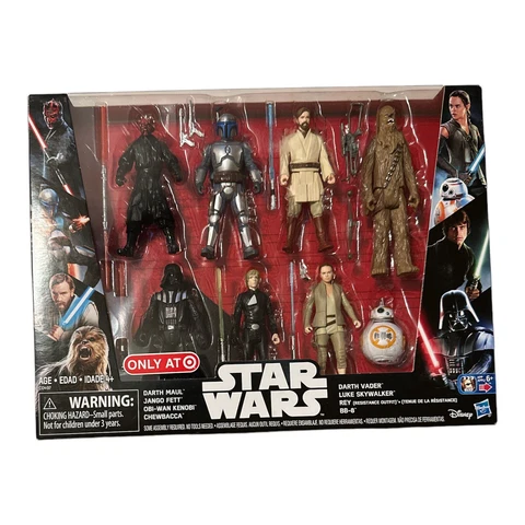 Star Wars Saga Action Figure 8 Pack Target Exclusive 3.75 Inch Maul Fett Rey Obi Cover