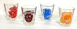 Vintage Rare Lot of 4 3D Eyes Bar Shot Glass Anchor Hocking - Picture 1 of 7