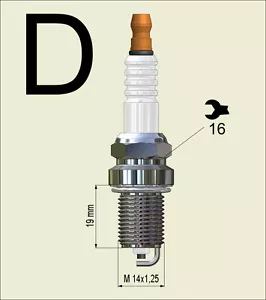4 pieces 150 141 030 Nology Silver Spark Plug M14x1.25-19mm reach, 5/8" Hex - Picture 1 of 4