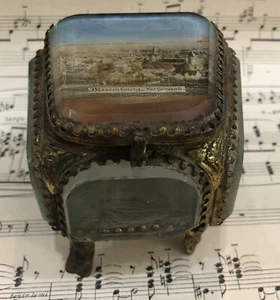Antique French Souvenir Jewelry Box view of Wissembourg France c1900 - Picture 1 of 8