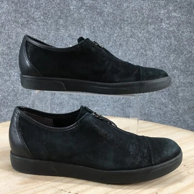 Munro Shoes Womens 8.5 N Roslyn Front Zip Loafer Black Leather Casual Comfort - Image 1 of 4