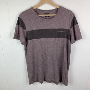 All Saints Short Sleeve Shirt Pocket Tee Purple Men’s Medium - Picture 1 of 5