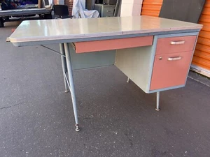 Mid Century Modern Metal Teachers Desk - Picture 1 of 12