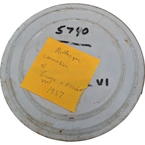 Pathescope Ciné Film Reel 1937 Coronation George IV & Liz 200FT Métal Peut - Photo 1/4