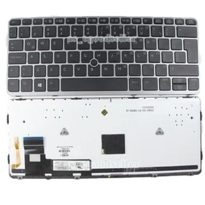 New for HP Elitebook 820 G1 820 G2 Keyboard Latin Spanish BACKLIT Silver Frame B - Afbeelding 1 van 1