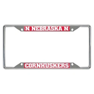 Fanmats NCAA Nebraska Cornhuskers Chrome Metal License Plate Frame - Picture 1 of 1