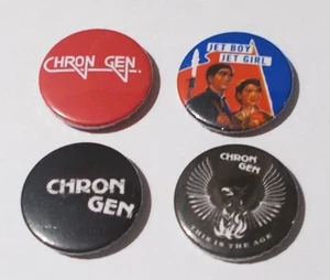 Juego de 4 insignias punk - Chron Gen *Oficial (realidad, jet boy...) *¡Solo £2.95! - Imagen 1 de 2
