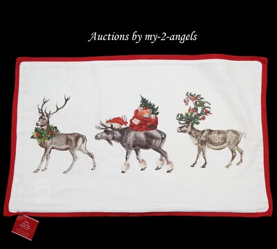 Funda de almohada lumbar Pottery Barn Navidad vacaciones SILLY STAG * reno nueva con etiquetas Foto 1 de 2