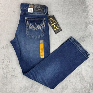 Pantalones de mezclilla ajustados rectos 33x32 elásticos puntada gruesa ajustados Rock 47 de Wrangler nuevos con etiquetas - Imagen 1 de 9
