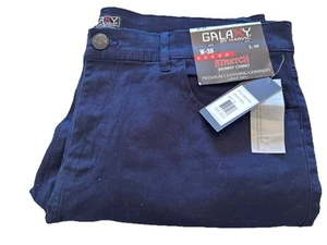 NWT Galaxy By Harvic Men’s Stretch Skinny Chino Navy Pants 38x30 (503) MSRP 59.9 - Picture 1 of 5