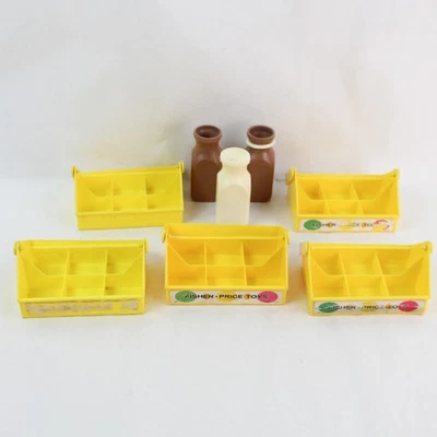 Lote De Colección De 8 Fisher Price Divertidos Con Juguetes De Comida - Botellas De Leche Y Portadores Foto 1 de 4