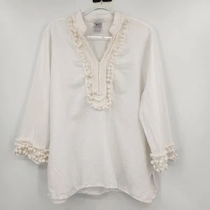 Chicos 3P Boho Tunic Top Womens Size PXL White 3/4 Sleeve - Picture 1 of 6