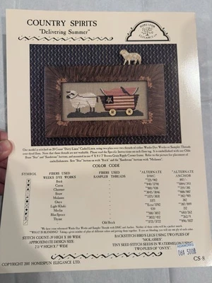 Homespun Elegance COUNTRY SPIRITS Delivering Summer Cross Stitch Pattern OOP - Image 1 of 3