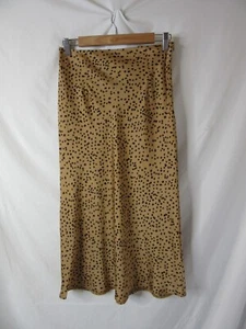Nasty Gal Collection Pencil Skirt Cheetah Dalmatian Spot Satin Midi Size 4 - Picture 1 of 9