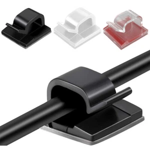 Mini Self Adhesive Car Wire Clips Rectangle Tie Sticker Cable Cord Holder Clamps - Picture 1 of 14
