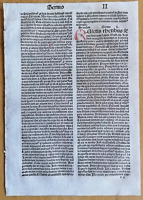 Original Inkunabel-Blatt Paratus Sermones (2) Nürnberg Koberger 1496 • 30€