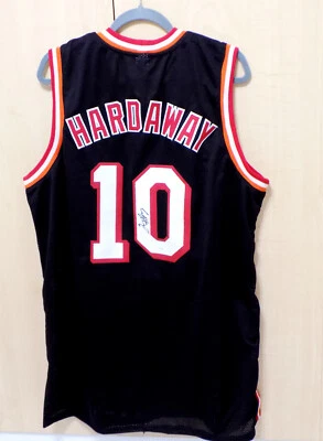 TIM HARDAWAY SIGNED AUTOGRAPHED MIAMI HEAT BLACK HOME JERSEY JSA 💎COA - Image 1 of 4