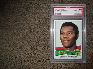 1975 TOPPS FOOTBALL HIGH-GRADE SET BREAK JIMMY JOHNSON #89 PSA 8, Low Pop! HOF - Picture 1 of 2