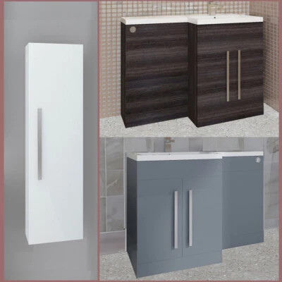 HOME-GALAXY Bathroom L-Shape Vanity Unit LH RH Hand Sink Basin Toilet Combined Furniture WC