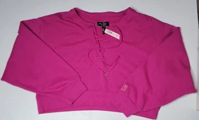 Victoria’s Secret Nuevo con Etiquetas Para Mujer XL Algodón Magenta Vellón Con Cordones Cuello Redondo NUEVO Foto 1 de 4