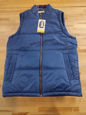 Weatherproof Vintage Men's Fleece Lined Puffer Zip-front Vest Blue Size Small - Image 1 of 4