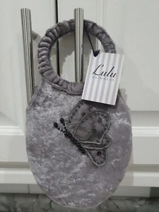 Grey Fluffy Lulu Guiness Butterfly Clutch Bag - Picture 1 of 11