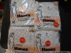 Vintage Nos Unused Size Xl 1986 Ladies Hanes Therma-Color Long Underwear 2 Sets