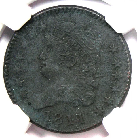 1811 Classic Head Half Cent 1/2C - NGC AU Details - Rare Date - $7,000 in AU50! Cover