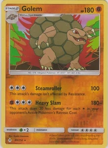 Pokemon JCC SM bonos ininterrumpidos 89/214 Golem holo inverso tarjeta rara - Imagen 1 de 1