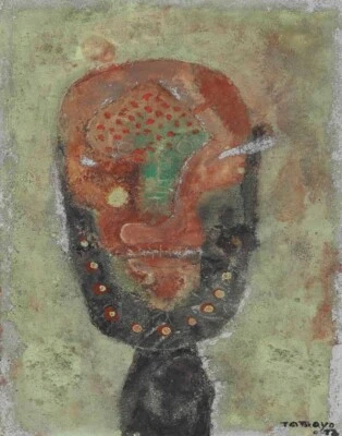 Impresión en lienzo verde cabeza Rufino Tamayo 16 x 20 Foto 1 de 4