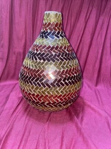 Mystic Passage Mosaic Vase Autumn Colors - 12 in Tall - Picture 1 of 5