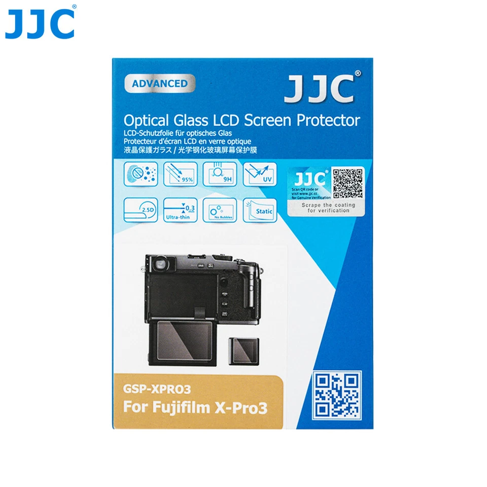 JJC 9H HD Ultra-thin Optical Tempered Glass Screen Protector for Fujifilm X-Pro3 - Image 1 of 4