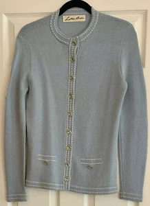 Vintage blaue Strickjacke Lillie Rubin Medium Strick Pullover Blazer Jacke klassisch - Bild 1 von 12