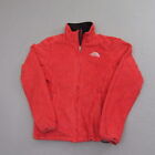 The North Face Womens Fleece Jacket Size S Red Full Zip Long Sleeve Mock Neck