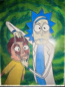 TRIPPY RICK AND MORTY DRAWING | color sketch | 8.5' x 11'